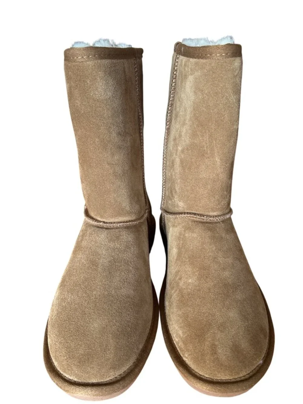 Minnetonka Callahan Short Boots Women's 10 Tan Suede Faux Fur Ankle Boots